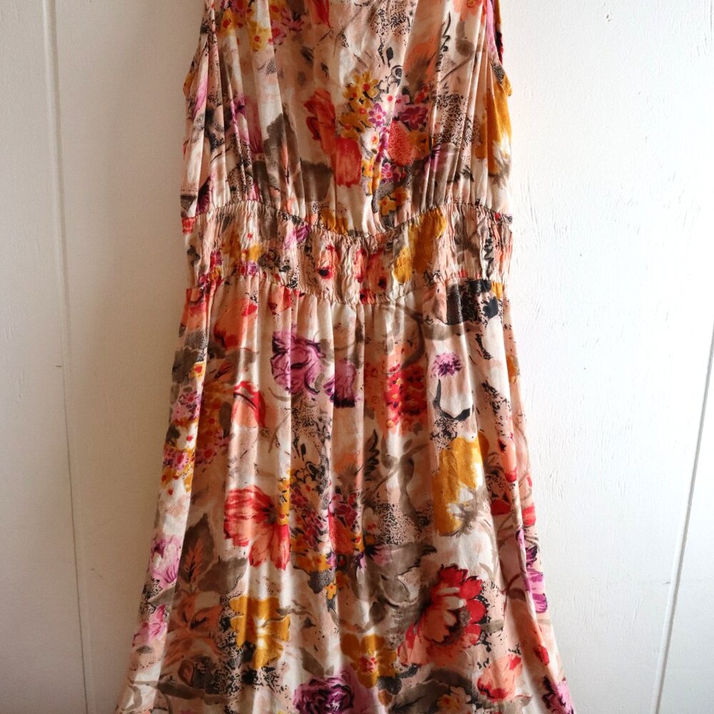 Overdrive Floral Shirred Sundress High Low Erthereal Boho Cottagecore Small - Picture 3 of 7